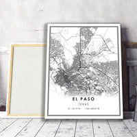 
              El Paso, Texas Modern Map Print 
            