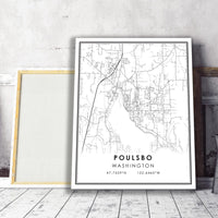 
              Poulsbo, Washington Modern Map Print 
            