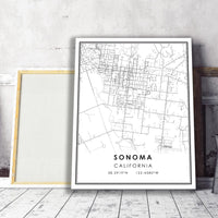 
              Sonoma, California Modern Map Print 
            