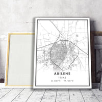 
              Abilene, Texas Modern Map Print 
            