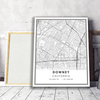 
              Downey, California Modern Map Print 
            