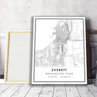 
              Everett, Washington State Modern Map Print 
            