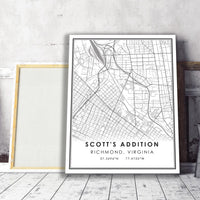 
              Scott's Addition, Richmond, Virginia Modern Map Print 
            