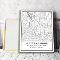 Scott's Addition, Richmond, Virginia Modern Map Print 