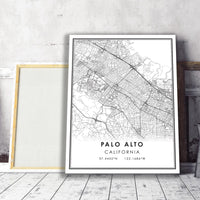 
              Palo Alto, California Modern Map Print 
            