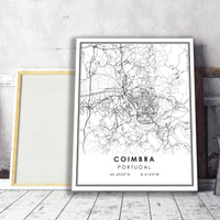 
              Coimbra, Portugal Modern Style Map Print  
            