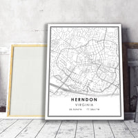 
              Herndon, Virginia Modern Map Print
            