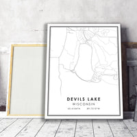 
              Devils Lake, Wisconsin Modern Map Print 
            