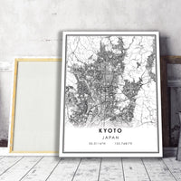 
              Kyoto, Japan Modern Style Map Print
            