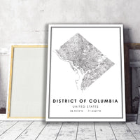 
              District of Columbia, United States Modern Map Print 
            