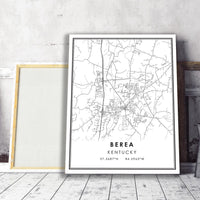 Berea, Kentucky Modern Map Print