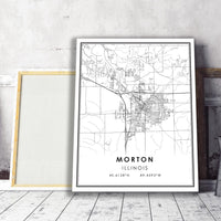 Morton, Illinois Modern Map Print 