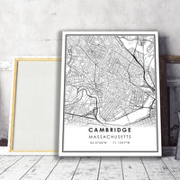 
              Cambridge, Massachusetts Modern Map Print 
            