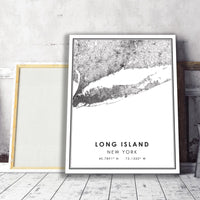 
              Long Island, New York Modern Map Print 
            