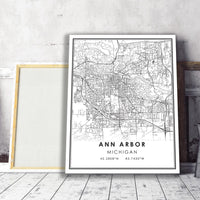 
              Ann Arbor, Michigan Modern Map Print
            