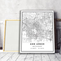 Ann Arbor, Michigan Modern Map Print