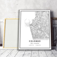 
              Colombo, Sri Lanka Modern Style Map Print 
            
