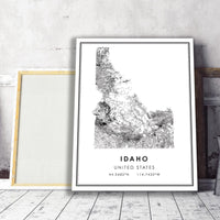
              Idaho, United States Modern Style Map Print 
            