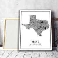 
              Texas, United States Modern Style Map Print
            