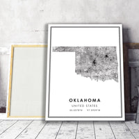 
              Oklahoma, United States Modern Style Map Print
            