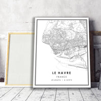 
              Le Havre, France Modern Style Map Print 
            