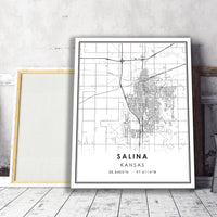 Salina, Kansas Modern Map Print 