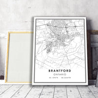 
              Brantford, Ontario Modern Style Map Print 
            