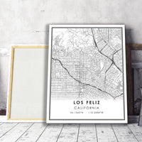 
              Los Feliz, California Modern Map Print 
            