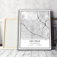 Los Feliz, California Modern Map Print 