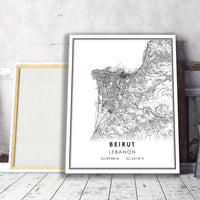 
              Beirut, Lebanon Modern Style Map Print 
            