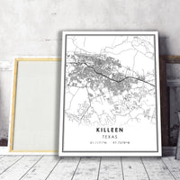 
              Killeen, Texas Modern Map Print 
            