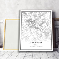 
              Granbury, Texas Modern Map Print 
            