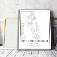 
              North Hutchinson Island, Florida Modern Map Print
            