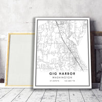 
              Gig Harbor, Washington Modern Map Print 
            