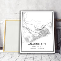 Atlantic City, New Jersey Modern Map Print