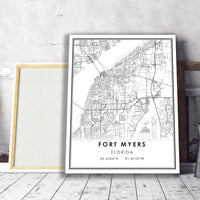 
              Fort Myers, Florida Modern Map Print 
            