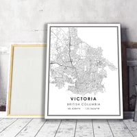 Victoria, British Columbia Modern Style Map Print 