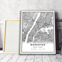 Manhattan, New York Modern Map Print 