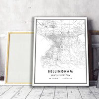 
              Bellingham, Washington Modern Map Print 
            