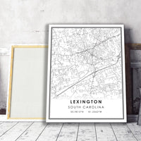 
              Lexington, South Carolina Modern Map Print 
            