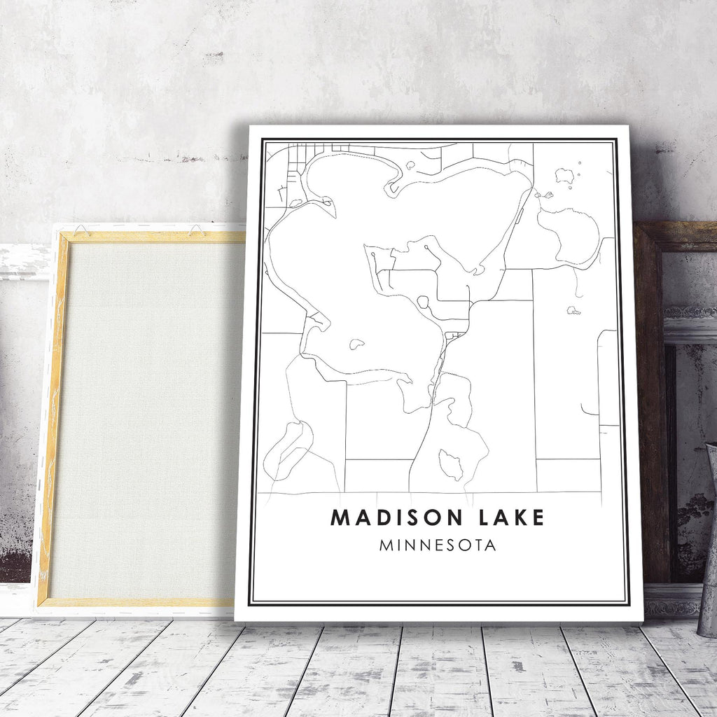 Madison Lake, Minnesota Modern Map Print 