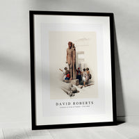 David roberts - Colossus in front of Temple of Wady Saboua Nubia-1796-1864