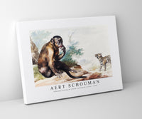 
              aert schouman - A Monkey Sitting on a Rock Looking at a Civet-1764
            