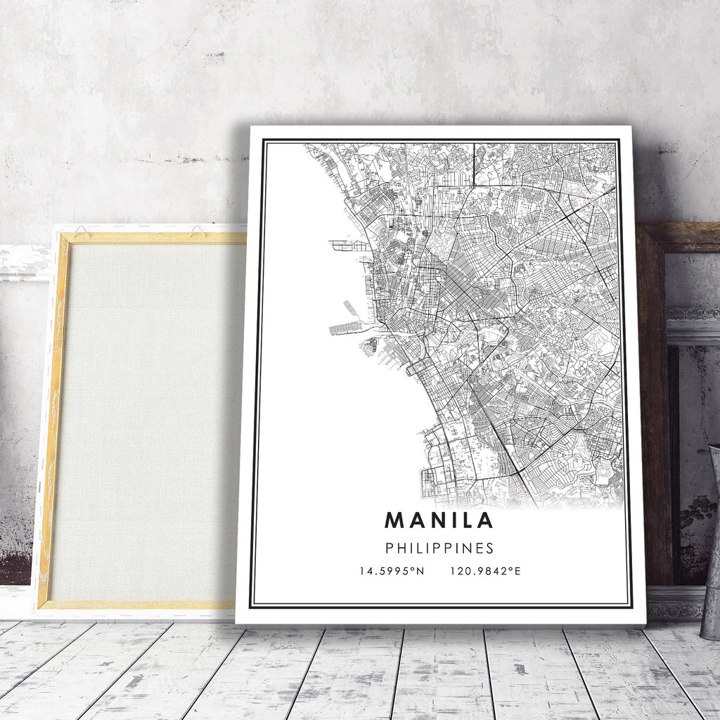 Manila, Philippines Modern Style Map Print 