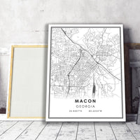 
              Macon, Georgia Modern Map Print 
            