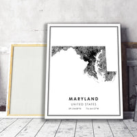 
              Maryland, United States Modern Style Map Print 
            