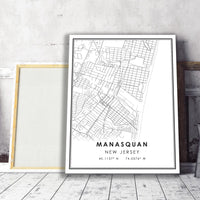 
              Manasquan, New Jersey Modern Map Print
            