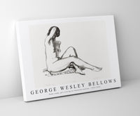 
              George Wesley Bellows - Nude study, girl sitting on flowered cushion 1923-1924
            