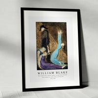 William Blake - Man supporting a supine woman, an aged man with bell, and a woman in a blue dress raising arms 1752-1827