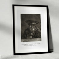 Cornelis ploos van amstel - Portrait of an old man with a flat wide cap-1756